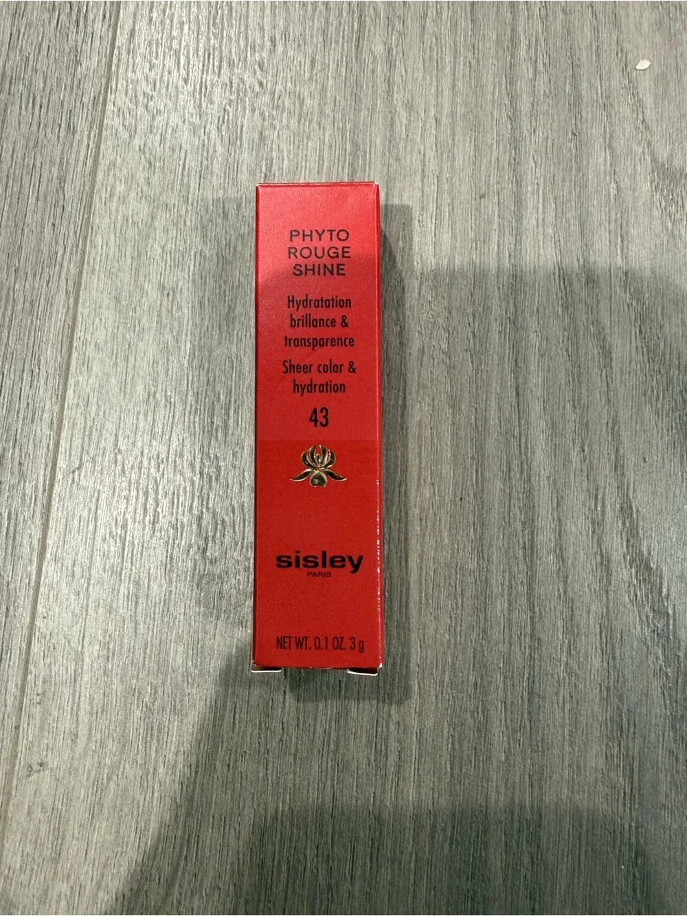 Sisley Phyto-Rouge Shine Sheer Lip Color 43 Red with Gold Logo